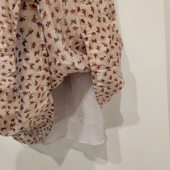 Lush Spaghetti Strap Camisole Sleeveless Cherry Twig Print Sheath Dress Size Med - Picture 6 of 9